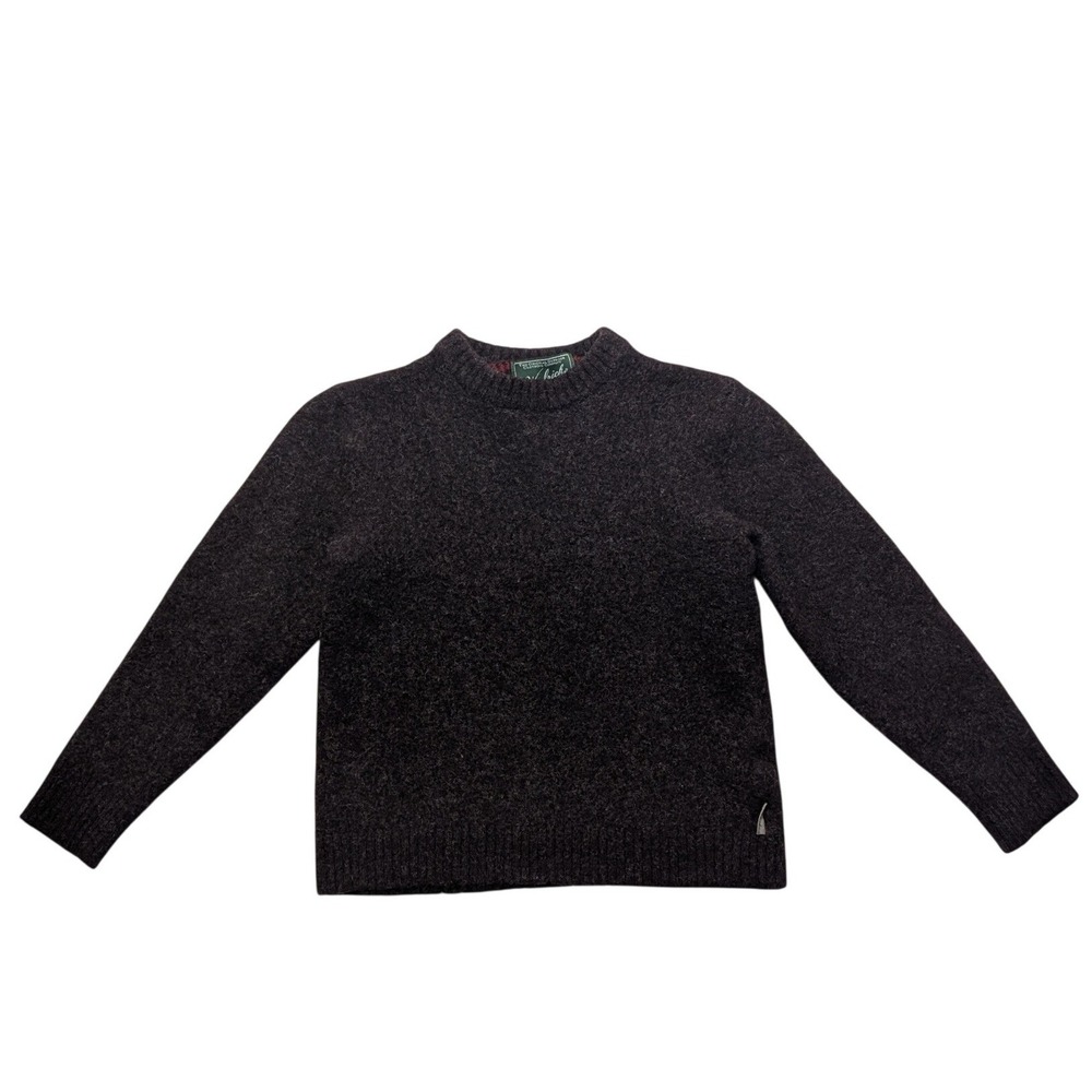 Woolrich Sweater Mens L(XS) SHRUNK Dark Mulberry Purple 100% Wool Crewneck 9065
